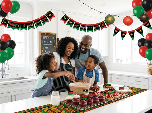 family baking for Juneteenth