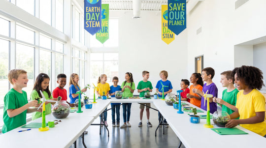 kids celebrating earth day with stem earth day activities