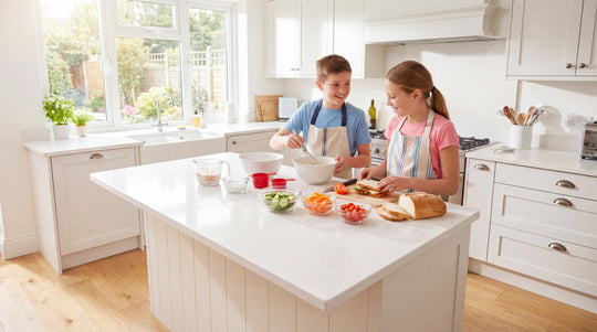 Kids cooking independently in the kitchen