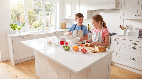 Kids cooking independently in the kitchen