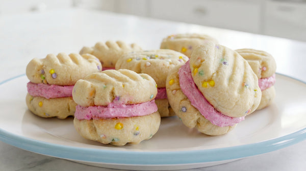 Pink Sprinkle Meltaway Sandwich Cookies Easy Recipe