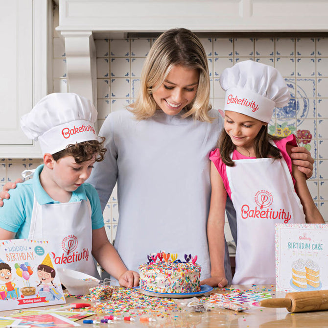 Kids Baketivity Apron With Chef Hat (Gift)