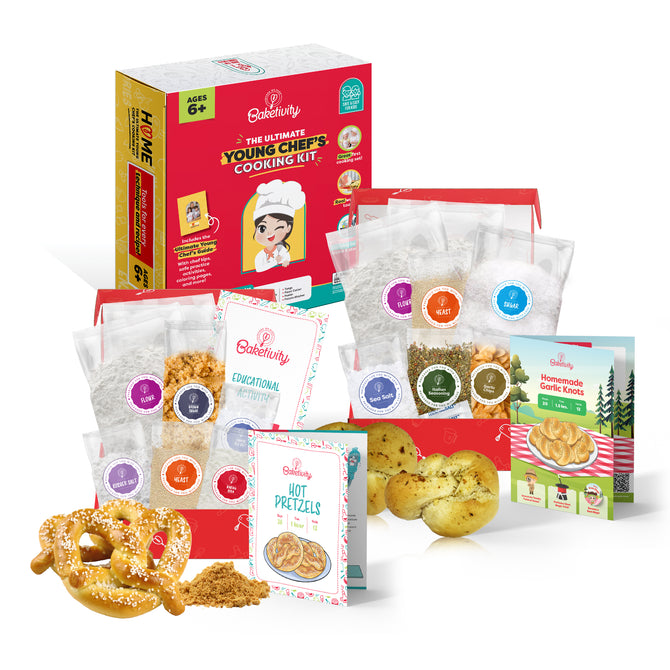 Kitchen DIY Savory Bundle – Pretzels, Garlic Knots & Chef’s Tool Set