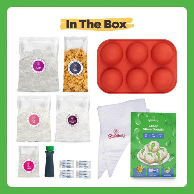Spooky Halloween Baking Bundle - Mystery Kit, Zombie Push-Up Pops & Green Slime Donuts
