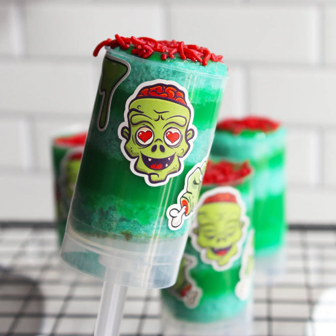 Spooky Halloween Baking Bundle - Mystery Kit, Zombie Push-Up Pops & Green Slime Donuts
