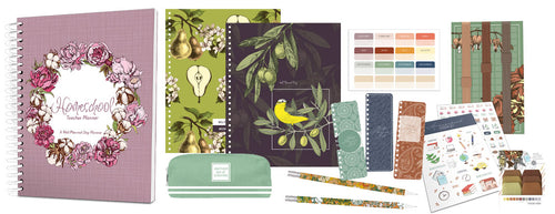 ESSENTIAL BUNDLE - Well Planned Day: Homeschool Planner - Apple Blossom Portrait (3-4 Students)