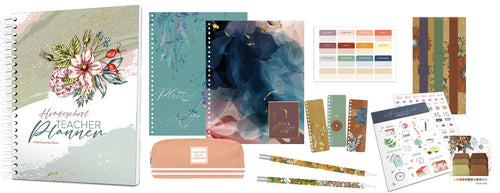 ESSENTIAL BUNDLE - Well Planned Day: Homeschool Planner - Wild Rose Portrait (3-4 Students)