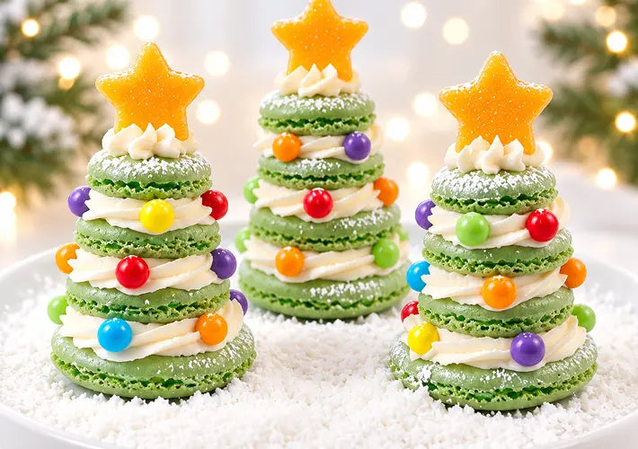Christmas Tree Macarons