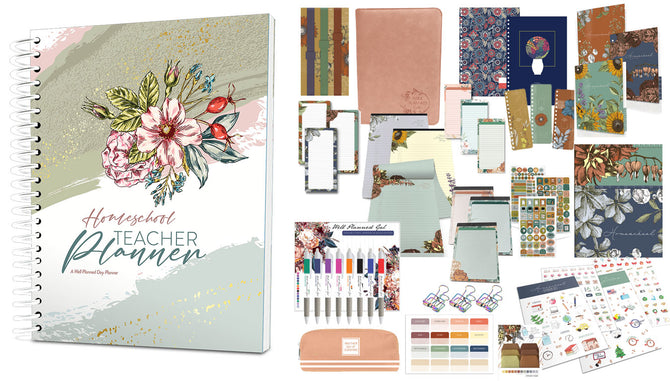 ULTIMATE BUNDLE - Well Planned Day: Homeschool Planner - Wild Rose Portrait (3-4 Students)